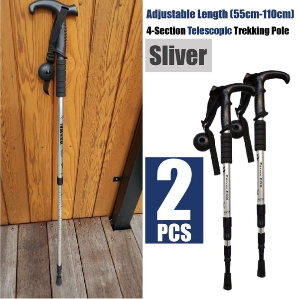2Pcs Trekking Poles Walking Hiking Poles - Silver *Local STOCK NOW* Carousel 2