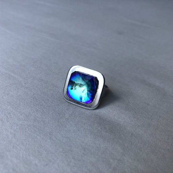 Vintage Purple Labradorite Retro Gemstone Ring Carousel 2