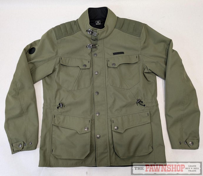 IXON Exhaust Canvas Motorcycle Style Jacket Khaki Size Men's Medium ~ Tidy Carousel 1