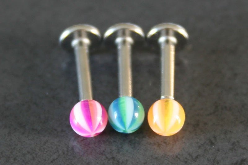 Stripy Beach Ball Labrets **Sale** Carousel 1