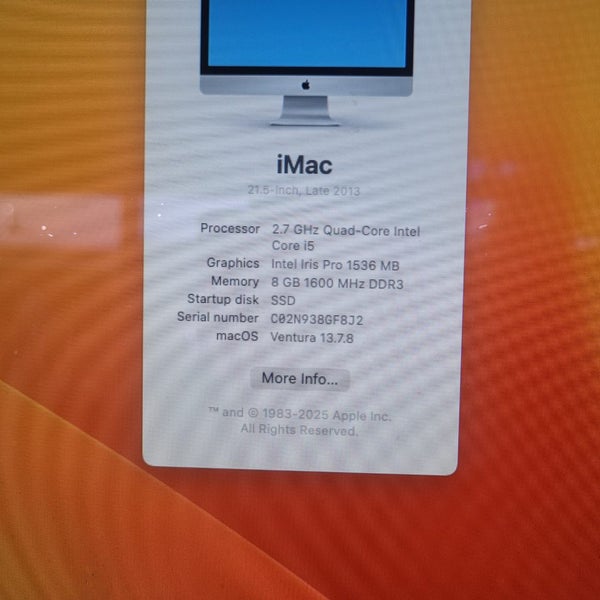 Imac 21.5 2013 With SSD drive Carousel 1