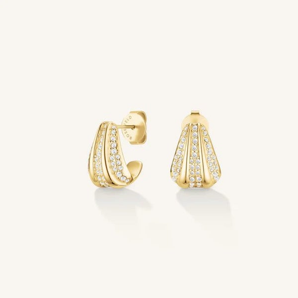Rosefield Pave Striped Studs Gold Carousel 2