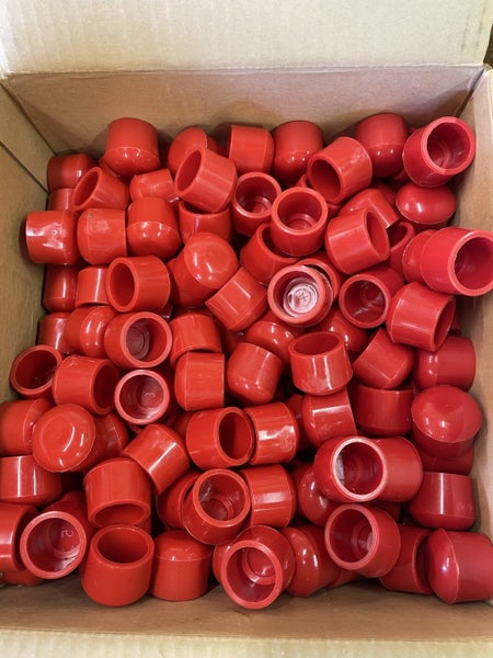 Red 22mm chair leg ferrules- bulk Carousel 1