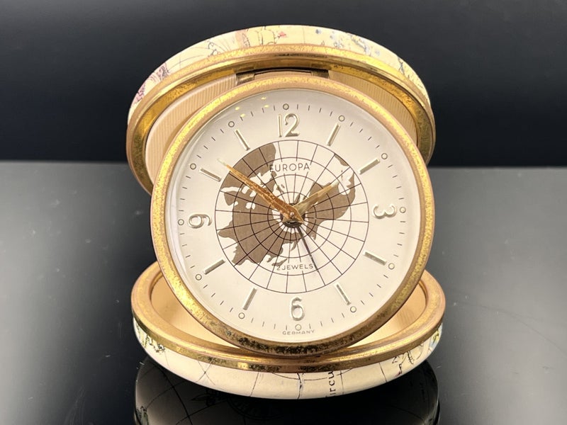 Vintage Mid-Century Folding Travel Alarm Clock by Europa – Germany, c. 1960s Carousel 1
