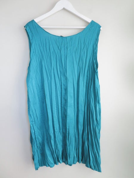 CASHEWS (NZ) *Designer Gorgeous Teal Emerald Green Crinkle Tunic Top* 24 Carousel 5
