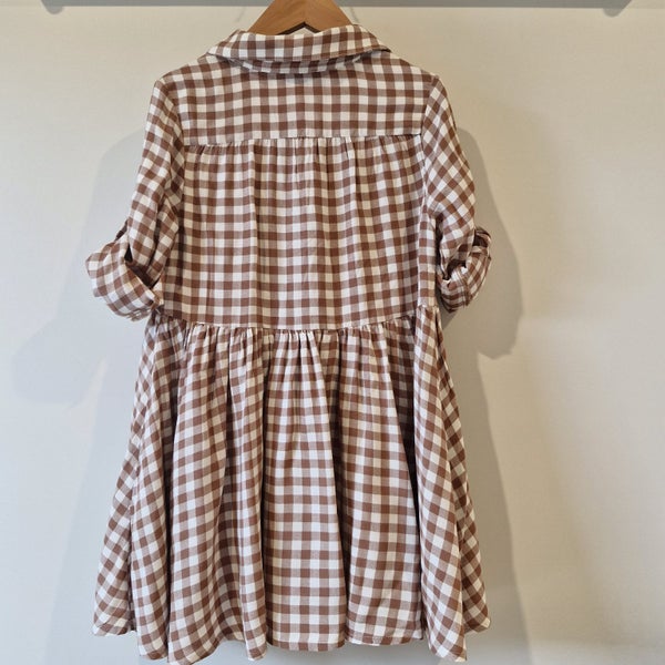Mac + Ellie Brown Gingham Dress 5y Carousel 4