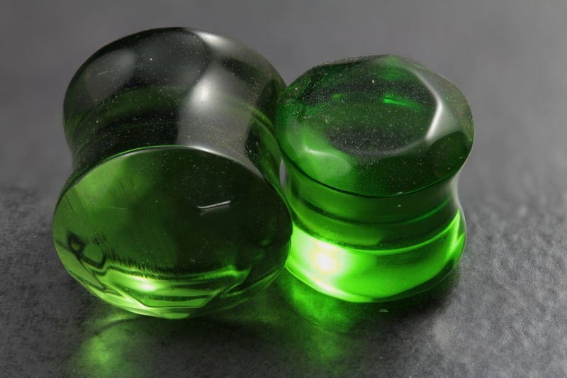 Double Faceted Green Glass Plug Carousel 1