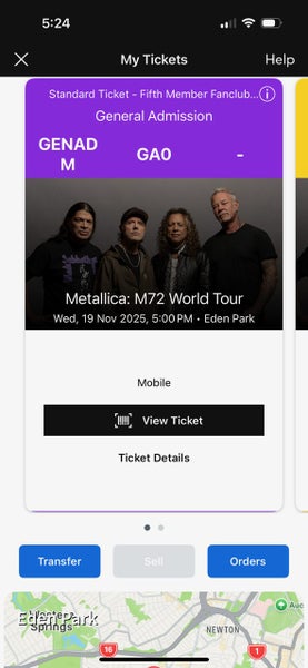 Metallica Ticket GA2 Carousel 2