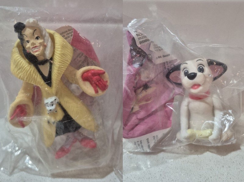 1995 McDonald's 101 Dalmatians Cruella & Puppy Toys Factory Sealed Carousel 1