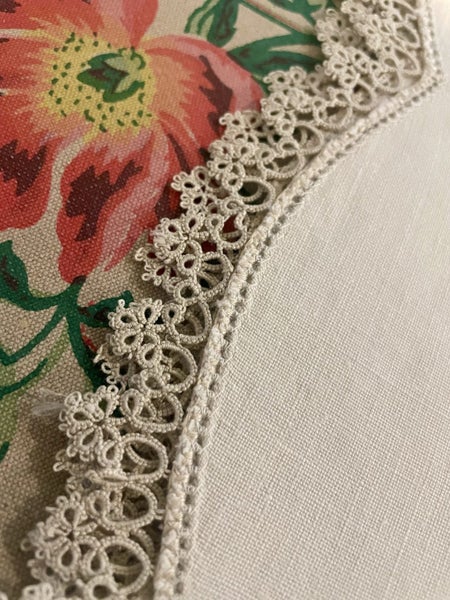 A lovely pure linen, heavily hand embroidered Vintage Linen Tablecloth Carousel 6