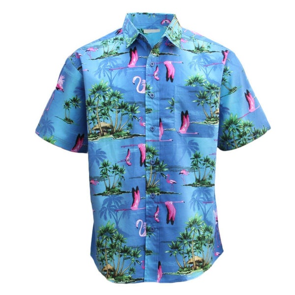 New Adults Kids Cotton Hawaiian Beach Shirt Cool Dry Tropical Summer Casual T... Carousel 1
