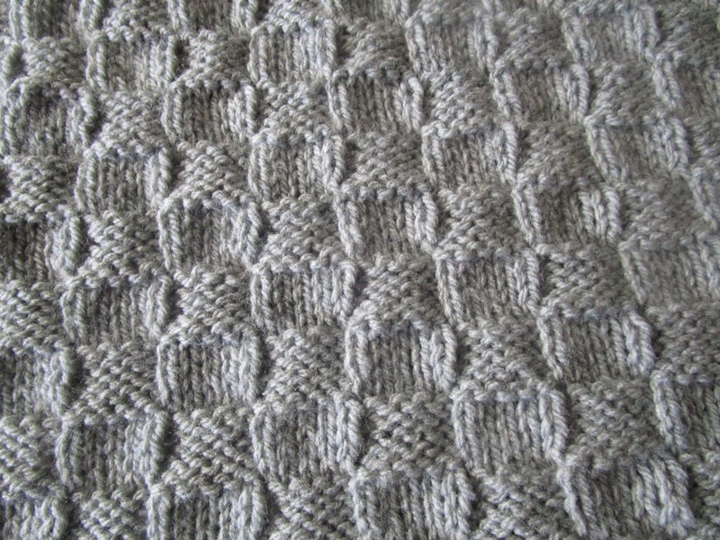 Baby Shawl/ cot blanket. Basket Weave Grey Carousel 1