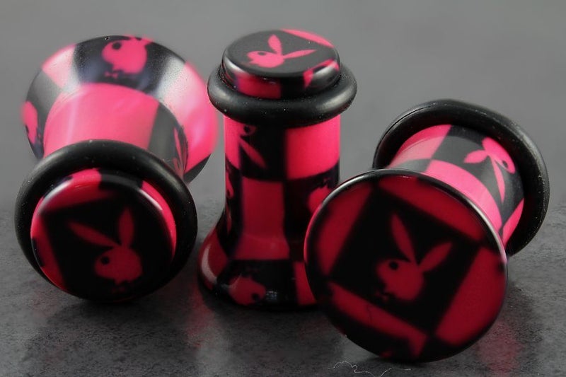 Pink and Black Checkered Playboy Plugs **Sale** Carousel 1