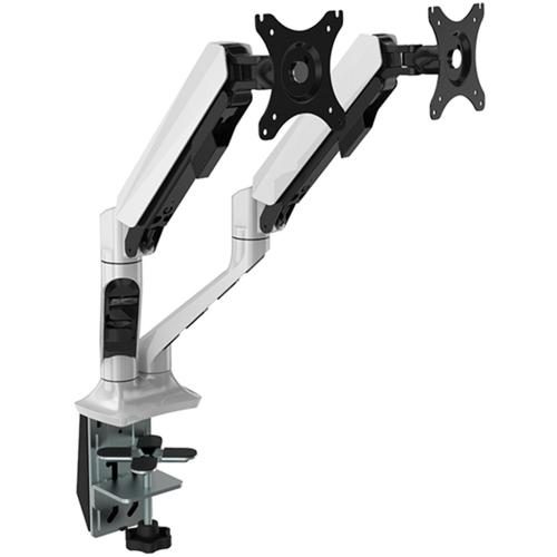 Loctek Pro Mount, 17"-30" Dual Ergonomic Gas Spring Monitor Stand - White - VESA Carousel 1
