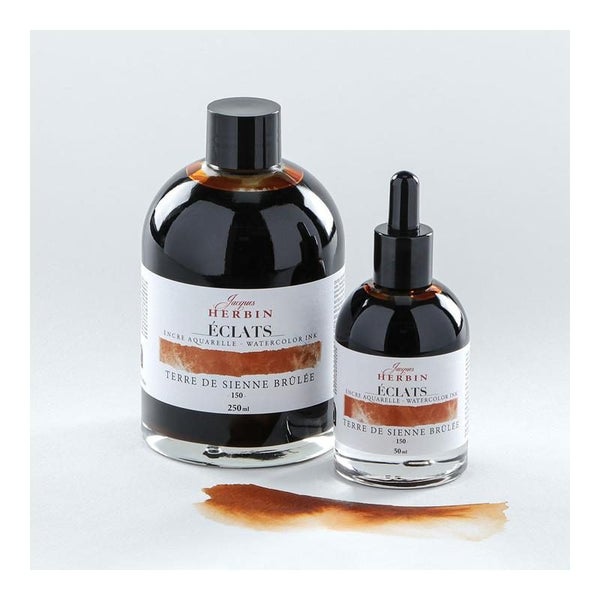 Jacques Herbin Watercolour Ink 50ml - 150 Burnt Siena Carousel 3