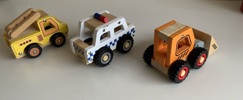 3 wooden Push along Construction Cars Carousel 2