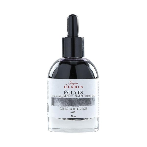 Jacques Herbin Watercolour Ink 605 Slate Grey 50ml Carousel 1