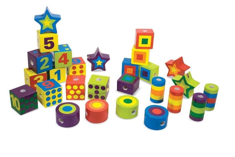 Wooden 27-Piece Lacing Beads in a Box Carousel 4