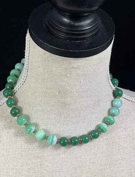 c.1960s Mid-Century Glass Beaded Choker Necklace Carousel 2
