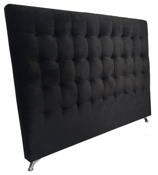 Maison Buttoned Headboard - Queen Size - Black Velvet Carousel 2