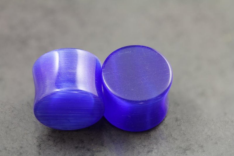 Blue Cats Eye Glass Plugs **Sale** Carousel 1