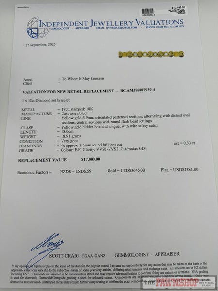 18ct Yellow Gold 0.60ct TDW Diamond Bracelet ~ $17,000! Carousel 5