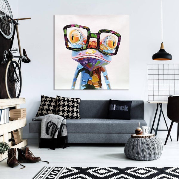 Framed $1 RESERVE 1 Panel Canvas Art Print - Arrogant Frog Carousel 2