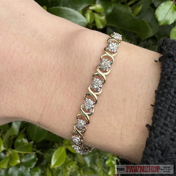 9ct Yellow Gold Diamond Cluster Bracelet ~ $3,500! Carousel 2