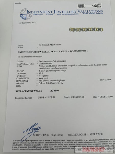 9ct Yellow Gold Diamond Cluster Bracelet ~ $3,500! Carousel 6