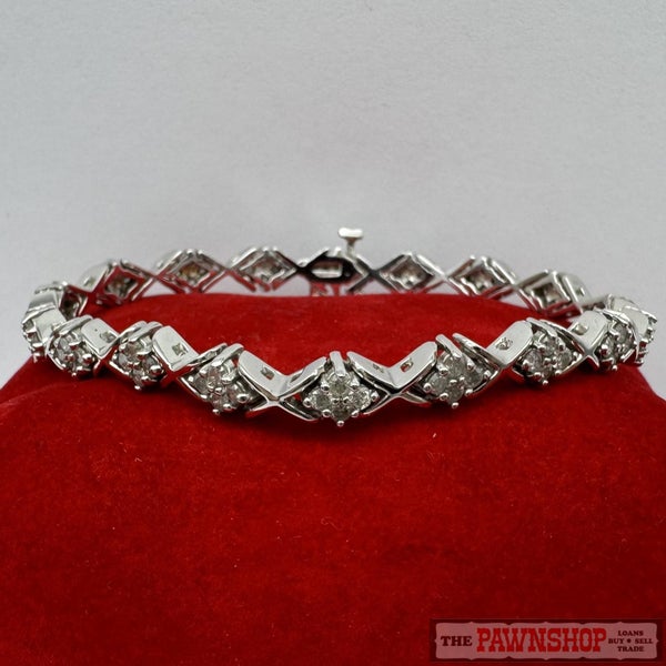 14ct White Gold 2.0ct TDW Diamond Bracelet ~ $14,000! Carousel 1