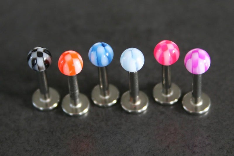 Checkered Ball Labrets **Sale** Carousel 1