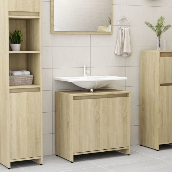 Bathroom Cabinet Sonoma Oak 60x33x58 Cm Chipboard Nbxlap Carousel 1