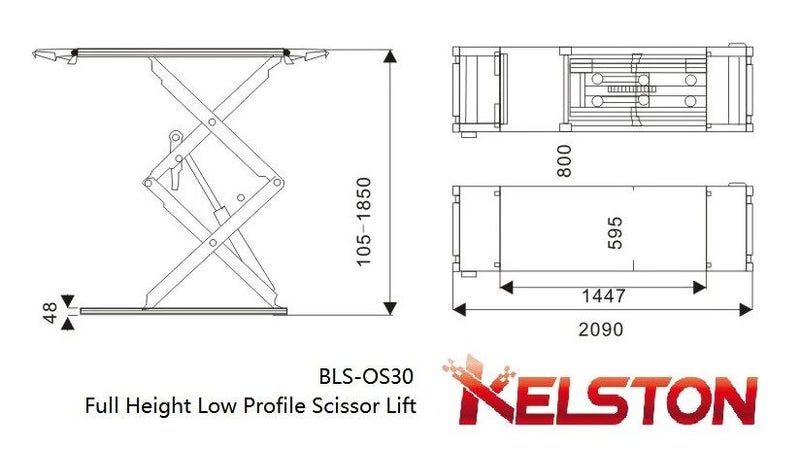 Ultra Thin Full Height Scissor Lift, 3000KG Carousel 2
