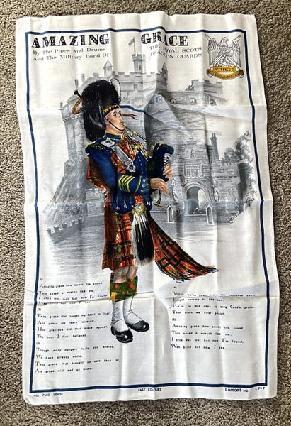 ** RETRO TEA TOWEL ** AMAZING GRACE ** PURE LINEN ** LAMONT ** Carousel 1