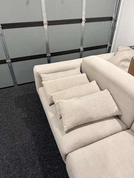 2x Designer Citta Hem 3 Seater Couches plus Ottoman and matching cushions64153476466946111