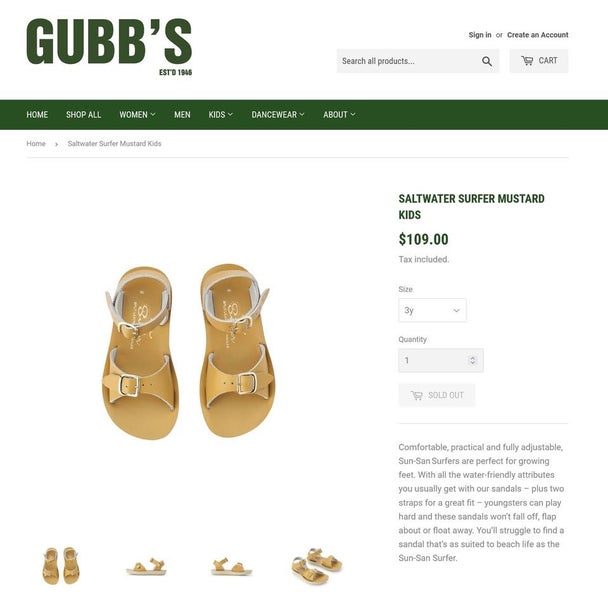 Saltwater Surfer Sandals Mustard Girls Sz2 Carousel 2