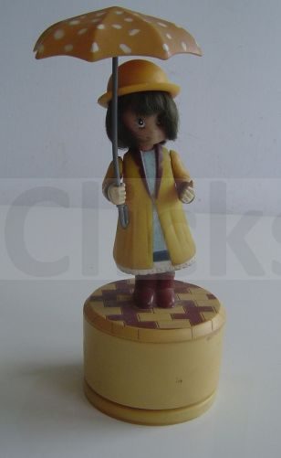 1970s Holly Hobbie Style Musical Trinket Box Carousel 1