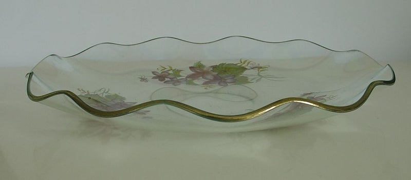 Mid century Reto Glass Plates x 3 Carousel 10