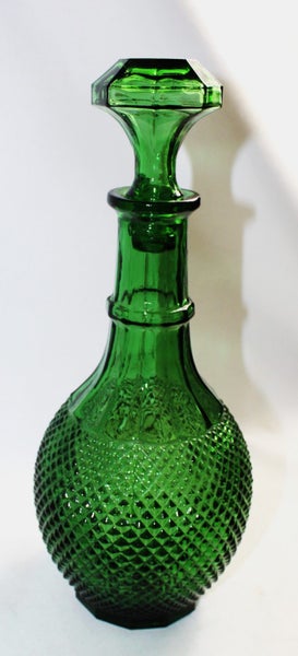 +++ VINTAGE GREEN BOTTLE/DECANTER +++ Carousel 1