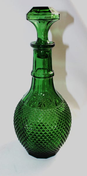 +++ VINTAGE GREEN BOTTLE/DECANTER +++ Carousel 2