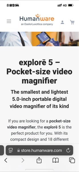 Explore 5 Pocket size Video Magnifier Carousel 1