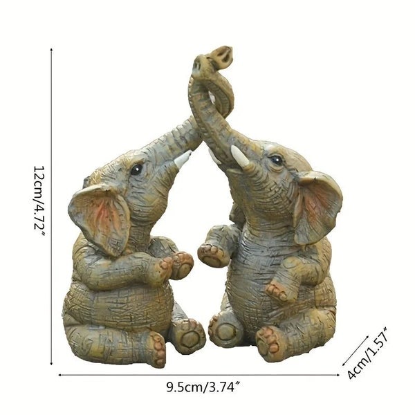 NNEOBA Adorable Elephant Couple Figurine Carousel 6