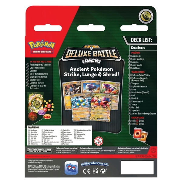 CLEARANCE BARGAIN! TWO (2x) Deluxe Battle Decks ft. Koraidon ex AND Miraidon ex Carousel 2