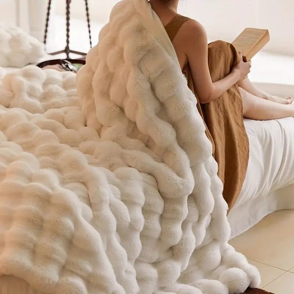 NNETM Soft and Cozy Plush Blanket - Vintage Elegance for Ultimate Comfort- White Carousel 2