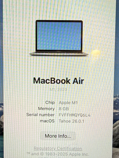 2020 13” M1 MacBook Air. 8g 250g Apple Intelligence A233764260282435329113