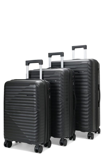 Caselite Summit 56cm, 65cm & 75cm Hardside Luggage Set Black Carousel 1