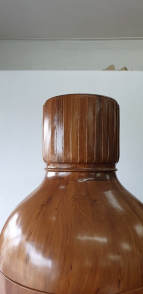 Bottle Display Unit - Teak Wood & Glass with lighting Carousel 5