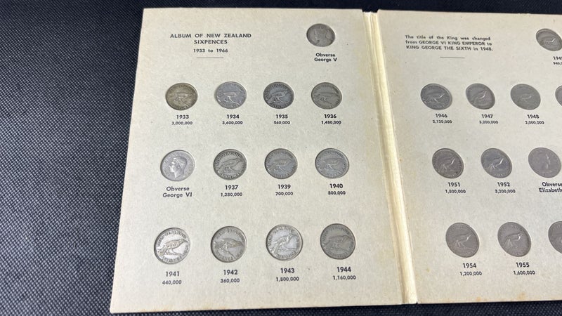 John Bertrand New Zealand Coin Album Full of Sixpence Coins - Lot W680 Carousel 2