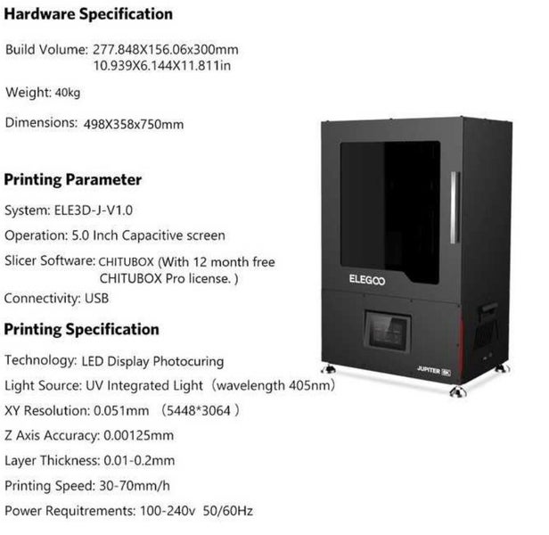 ELEGOO Jupiter 6K Resin 3D Printer Carousel 5
