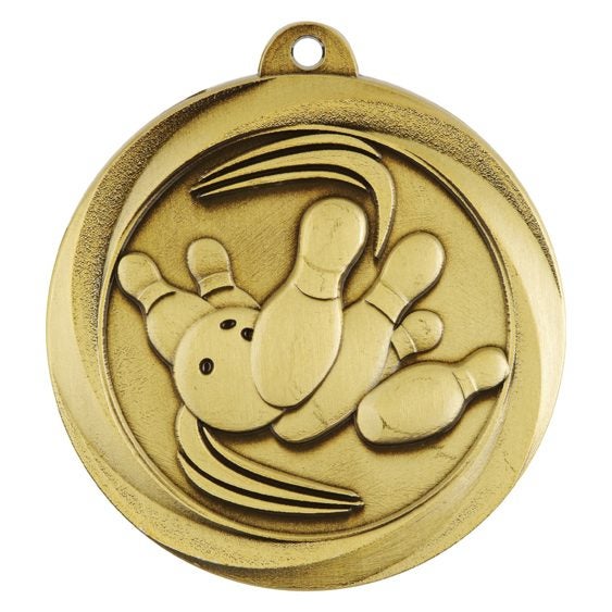 3D Ten Pin Bowling Medals - Gold, Silver & Bronze Including Engraving Carousel 1